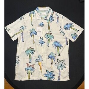Denim & Flower Ricky Singh Hawaiian Button Down 100% Viscose Shirt‎ NWT - Size L